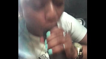 Ebony Slut gives Public Blowjob in Car