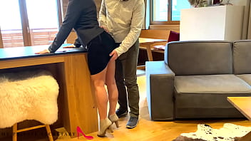 My private secretary intense business meeting ends with pussy full