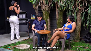 Shhh, quiet! - MILF fucks her daughter's boyfriend behind her