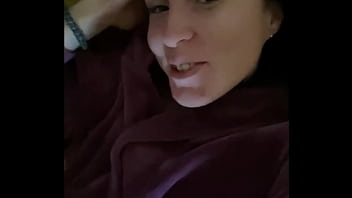 IN A robe, MOM caresses herself and her nipples