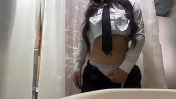 Female pilot masturbating before going to work