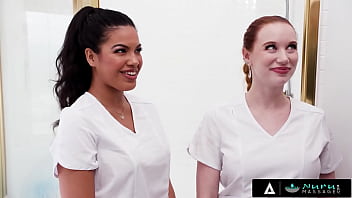 NURU MASSAGE - Two Masseuses Madison Morgan And Maya Farrell