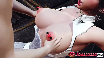Tifa in White: Big Tits Hentai - 3D Hentai of