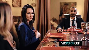 Perv boss fucks his busty co-worker in front of his