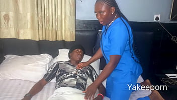 Ebony Nurse got so horny when she sees her patient