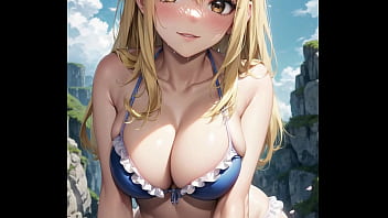 (3D ANIMATED AI GENERATED) A beach slut goes after a