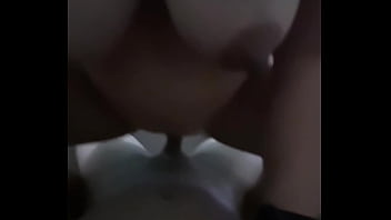 Horny wife with firm tits sits nicely before giving herself