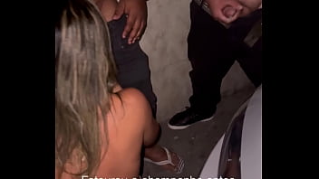 Dogging at the drive-in, showing off to strangers and getting