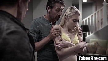 Naive teen step-daughter double penetrated by stepdad & stepuncle