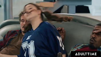 ADULT TIME - Naughty Leana Lovings ALMOST CAUGHT Riding Stepdad's