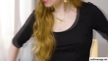 Busty babe loves the way masseuse licks her wet pussy