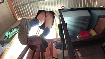 I'm wearing a skirt, I can't reach it, a big-ass