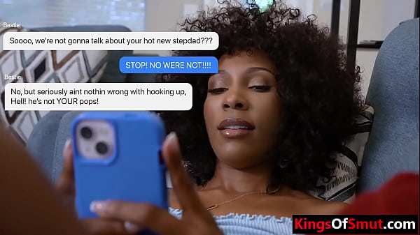 Ebony step daughter caught step dad jerking off