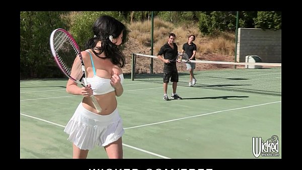 Busty cougar is picked up at the tennis club and