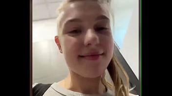 Creampie pussy. Squirting in public and fingering