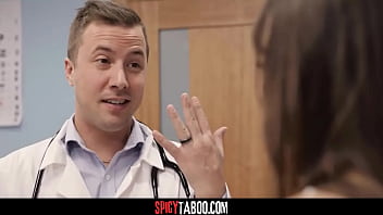 Cheating wife fucks with the gynecologist while her husband waits