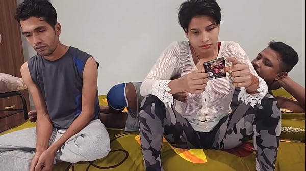 Amezing threesome sex step sister and brother cute beauty .Shathi