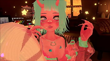 Cute and awkward VRChat girl masturbates on camera and says