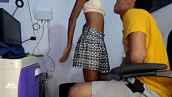 I find my stepbrother masturbating and I decide to help