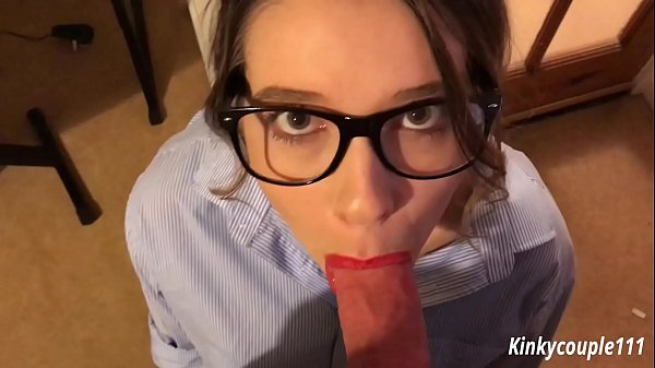 Geeky Employee 1 - Employee blackmailed into sucking dick -