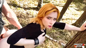 Girlfriend Deepthroat and Passionate Fuck in the Wood - Cum