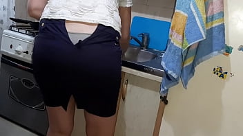 While my step mother was washing the dishes, I masturbated