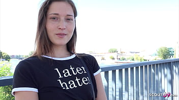 GERMAN SCOUT - Small Tits Fitness Model Mina K seduce