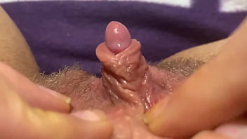Big clit orgasm closeup