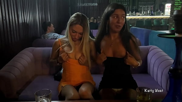 Girls Take Panties Off Restaurant - Flashing Public - Upskirt