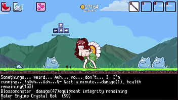 Hentai game. Cute brunette girl having fun having sex with