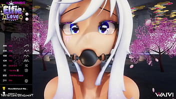 Hentai Vtuber Elfie Love gets double penetration w/ ahegao &