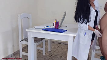 Doctor jennyfer solves erection problem during exam!