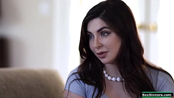  - Petite brunette anal rides priests cock