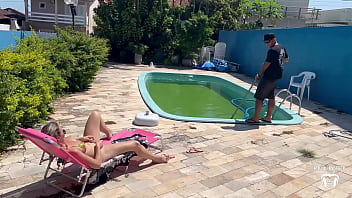 I BROKE THE BLONDE ASS WHORE'S PUSSY IN THE POOL