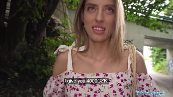 Public Agent hot babe with the CUTIEST ass fucks outdoors