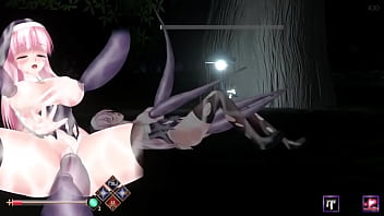 Hentai game. Beautiful nun has sex on the hill.