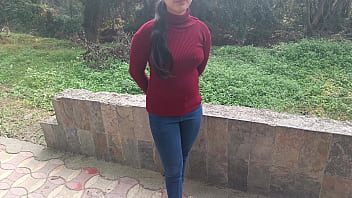 Hot Indian desi village girlfriend was outdoor side fuck with