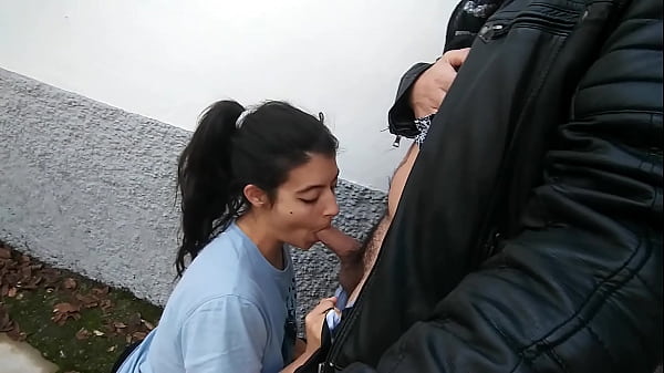 Best Friends Public Blowjob and Cum on the Street