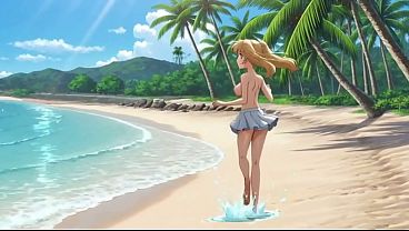 Beach Blonde Blowout: Elsa's Sandy Suck and Fuck Fest AI