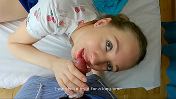 Stepsister catches her stepbrother masturbating with her panties and helps