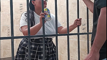 Teen student gets her tight pussy fucked in jail