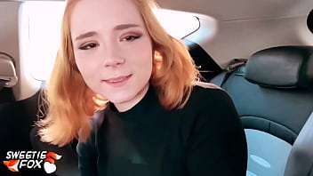 Redhead Suck Dick Taxi Driver and Cum Swallow in the