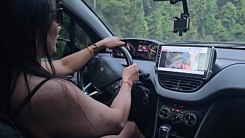 Driving while watching porn.