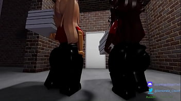 Two sexy pizza workers fuck customer