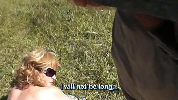 On wild beach pervert saw beautiful sexy blonde sunbathing naked.