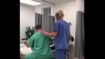 Milf Nurse Showing Her Pussy and Playing in the Office