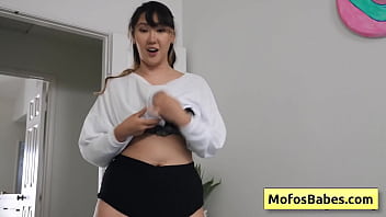 Bis ass asian teen loves massive dick from behind -