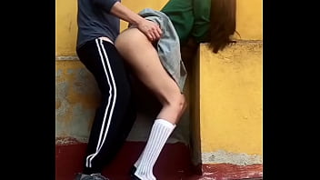 Quickie PUBLIC SEX, MEXICAN Cute Student Fucking in Ground, TEENAGER