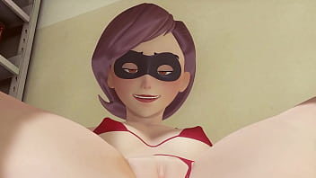 Helen Parr (The Incredibles) cunnilingus for her shaved pussy after