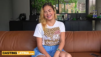 Cute big ass Latina pounded ass on dick after casting